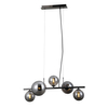 Molekułowa lampa wisząca Canello PND-406007-5A-BCR Italux metal szkło czarny chrom