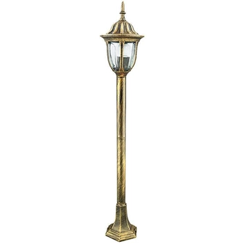 Stojąca LAMPA zewnętrzna FLORENCJA 302595 Polux ogrodowa OPRAWA metalowa latarnia outdoor IP43 patyna przezroczysta