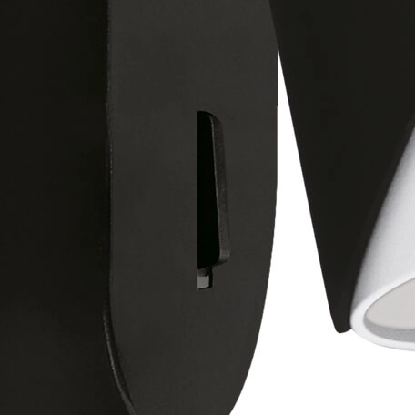 Ścienna lampa tuba Zebra 04216 Ideus z włącznikiem punktowa czarna biała
