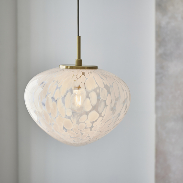 Dekoracyjna lampa wisząca L&-198815 Light& szklany klosz mosiądz