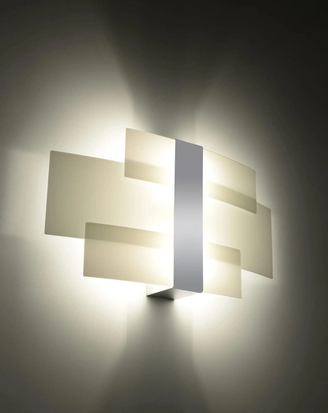 LAMPA ścienna SL.0350 szklana OPRAWA kinkiet chrom biały