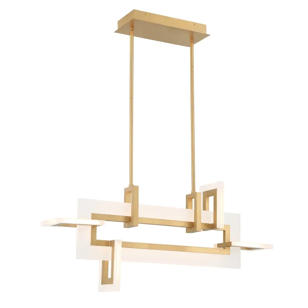 Lampa wisząca prostokątna Inizio QN-INIZIO-LP-S-BG LED 46W 3000K złoty