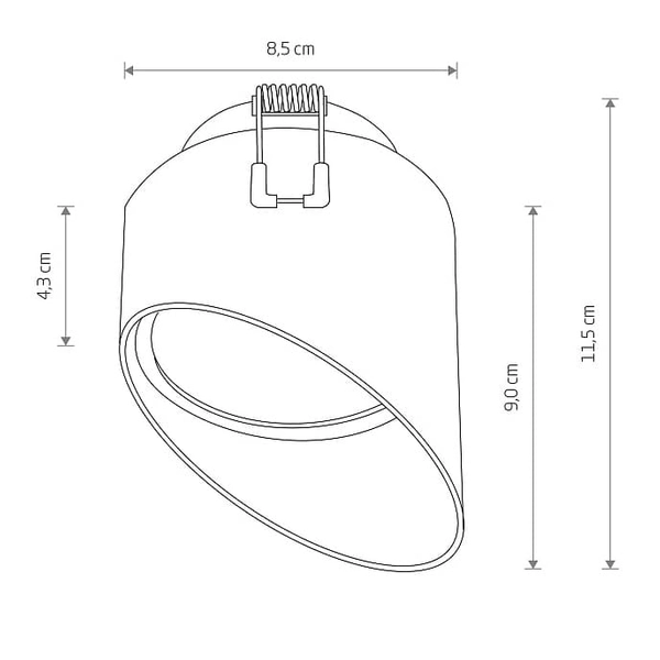 Lampa z klipsem sufitowa Hvar 10487 Nowodvorski punktowa skośna czarna