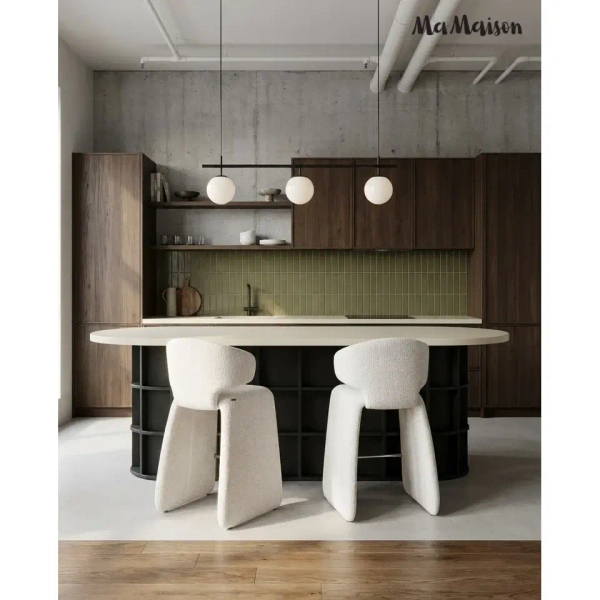 Nowoczesne krzesło EDRA MM001501100362 beżowe tapicerowane tkanina 52cm