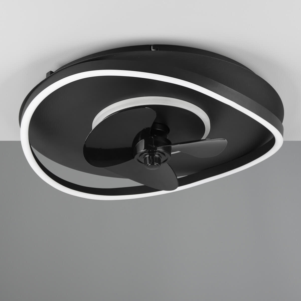 Sufitowa lampa z wentylatorem Sortland R67393132 LED 36W 2700-6500K czarna