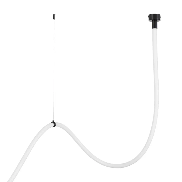 Lampa wisząca wąż ledowy SNAKE MD1021-4 biała czarna metal PVC LED 60W 3000K 4M do jadalni