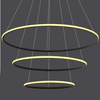 Okrągła LAMPA wisząca SLIM/000022/3000/B MDECO metalowa OPRAWA zwis LED 93W 3000K pierścienie czarne