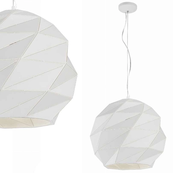 LAMPA wisząca REUS LP-8069/1P L WH Light Prestige geometryczna OPRAWA kula ZWIS ball biały