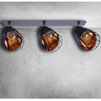 Spot LAMPA sufitowa RICK ML5567 Milagro metalowa OPRAWA industrialne reflektorki druciane na listwie czarne złote