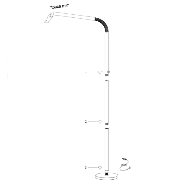 Podłogowa lampa stojąca Gilly LED 3W do salonu czarna