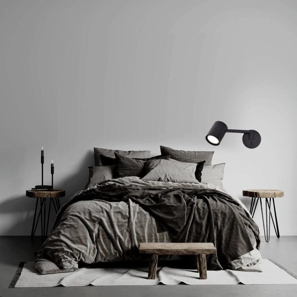 Kinkiet pokojowy Snow LP-731/1WL BK ścienna lampa metalowa z regulacją czarna