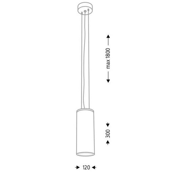 LAMPA wisząca ARAO 5550 Shilo metalowa OPRAWA zwis tuba czarna