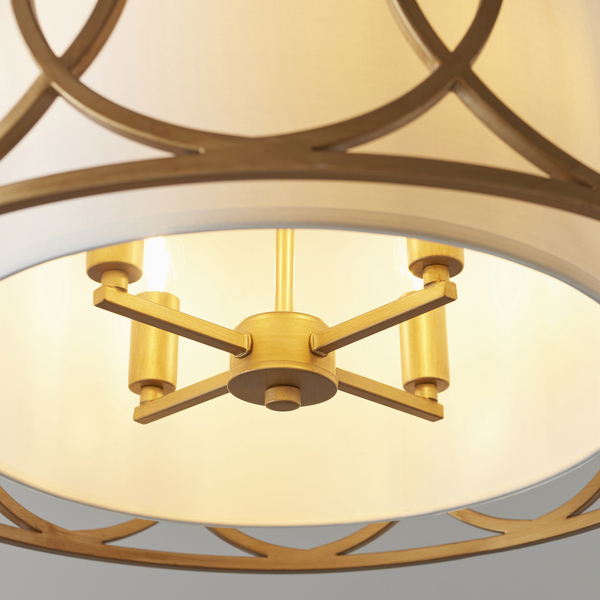 Okrągła lampa wisząca L&-191921 Light& abażurowa biała złota
