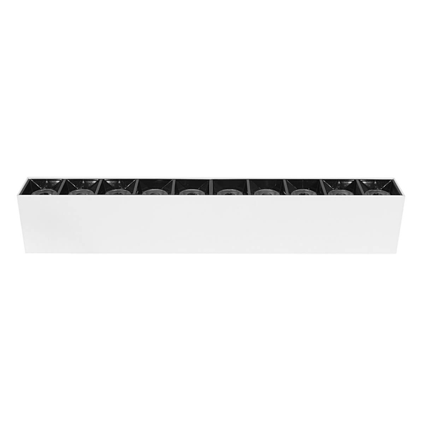 Prostokątna lampa natynkowa 1063 Domeno LED 30W 3000K oczka do pokoju biała