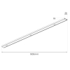 Natynkowa szyna magnetyczna 100cm Slim ML2210 do systemu szynowego biała