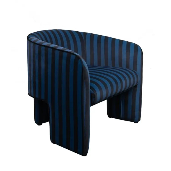 Niebieski fotel wypoczynkowy JOLIE MM001501100360 czarny tkaninowy 72cm