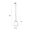 Trójfazowa lampa wisząca do systemu szynowego Tulipe S0017 nad wyspę biała