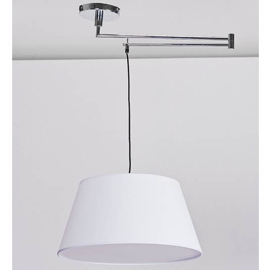 Okrągła lampa wisząca Natalia zwis nad stół chrom biały