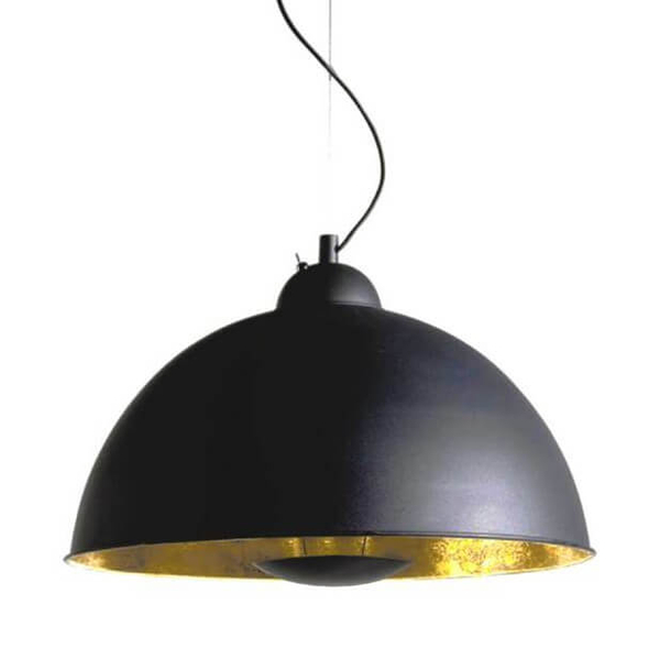 Wisząca lampa do jadalni Retro ABR-GEO Abruzzo kopuła czarna złota
