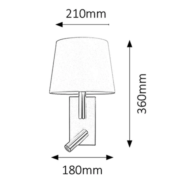 Kinkiet LAMPA ścienna HARVEY 6539 Rabalux abażurowa OPRAWA regulowany reflektorek LED 3W 2800K tuba do czytania satyna