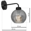 Loftowa LAMPA ścienna SOFIA MLP6571 Milagro skandynawska OPRAWA szklany kinkiet kula czarna przydymiona