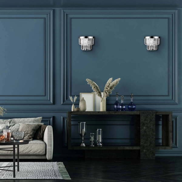 Kinkiet LAMPA ścienna VETRO LP-2910/1W Light Prestige szklana OPRAWA glamour chrom przezroczysta