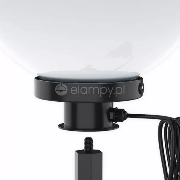 Lampa ogrodowa stojąca KIRA kula biała czarna gruntowa wbijana 1xE27 19222-16BH