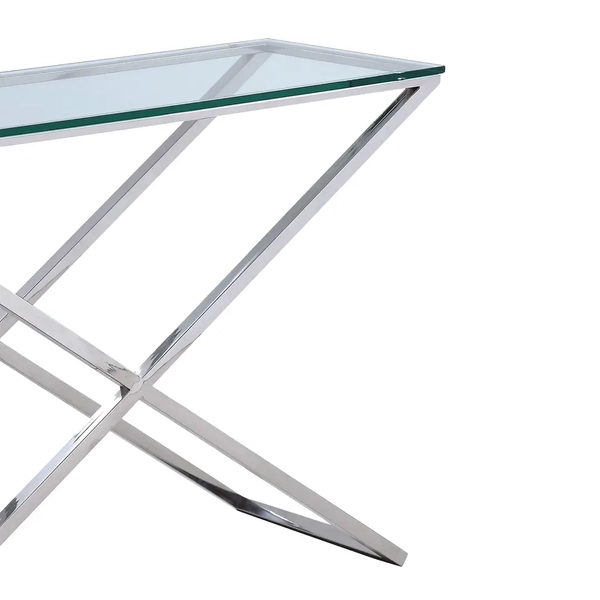 Stojąca konsola Broadway BR-C1243S Cosmolight srebrny przezroczysty