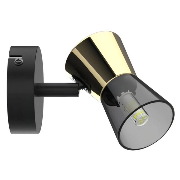 Nowoczesna lampa sufitowa Cento szklany spot czarny złoty