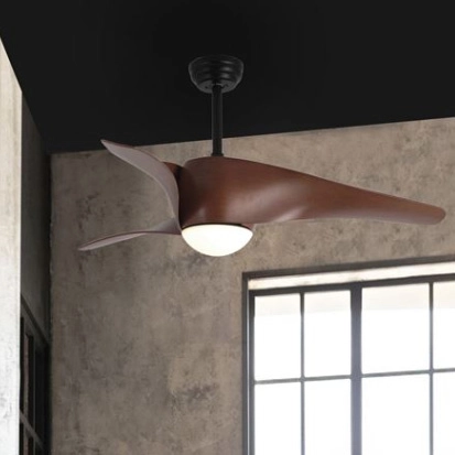 LAMPOWENTYLATOR sufitowy SAMPUES LE42553 Luces Exclusivas metalowa OPRAWA plafon LED 18W 3000K wiatrak plafoniera brązowa