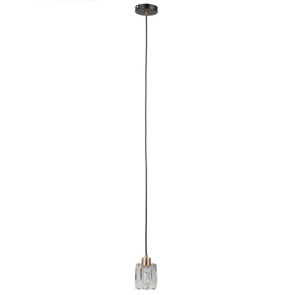 Wisząca lampa tuba Torno PND-40813-1-BK-HBR czarny złoty przezroczysty
