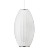 Jedwabna lampa zwis SILK ST-2335-30 do salonu tkanina biała