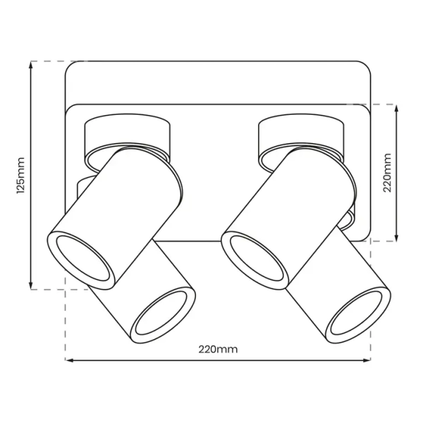 Obrotowa lampa na podsufitce ANDY ML9941 do biura czarno złoty