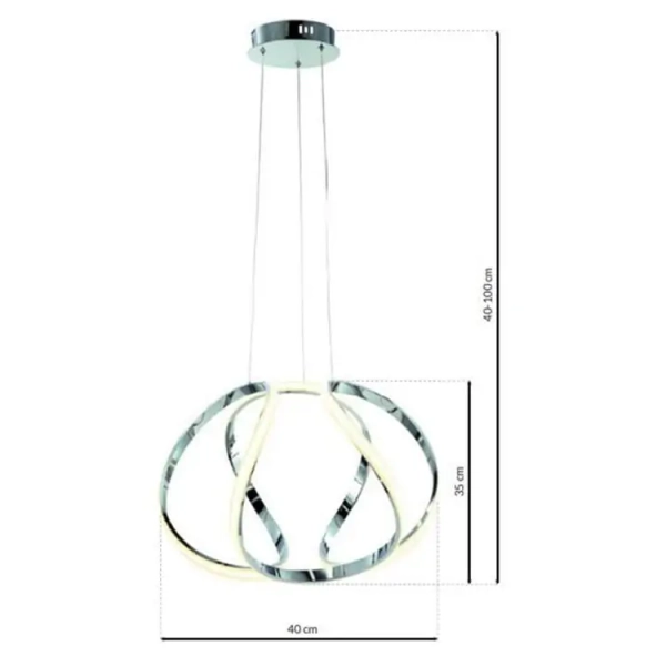 Designerska lampa wisząca GLOVE ML3808 LED 50W 4000K do salonu czarna