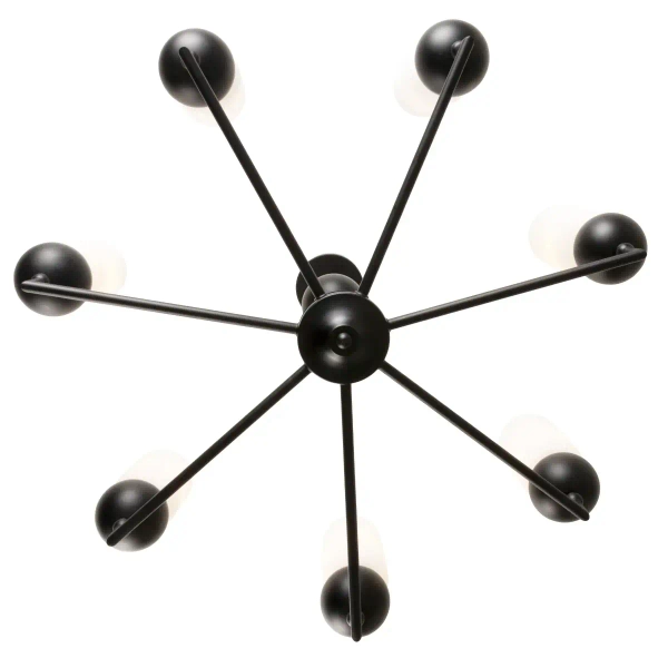 Industrialny żyrandol Nova P0632 do sypialni metalowy czarny biały