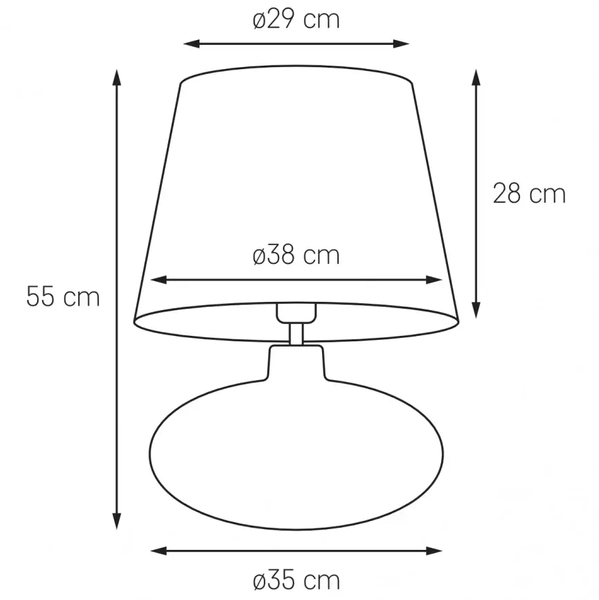 Lampka stołowa Sawa 41142116 Kaspa abażur przydymiona czarna fioletowa