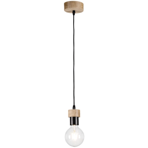 Lampa wisząca drewniana CLARTE 3274174 loftowa zwis drewno czarny
