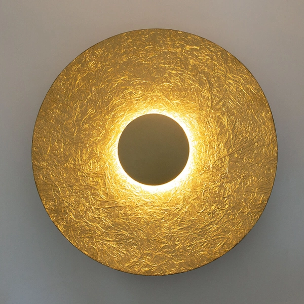 Ścienny kinkiet okrągły Sole 40876 LED 16W 3000K do sypialni złoty