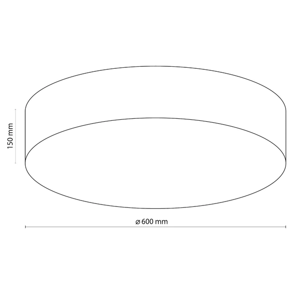 Okrągły plafon z lnianym kloszem Rondo 5637 TK Lighting szary beżowy