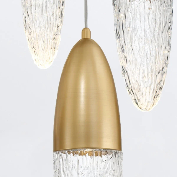 Szklana lampa wisząca Ecrou QN-ECROU-1P-BG LED 10W 3000K do salonu złoty