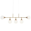 Modernistyczna LAMPA wisząca ERICH MOD221PL-05G Maytoni metalowa OPRAWA szklane kule ZWIS molekuły mosiądz