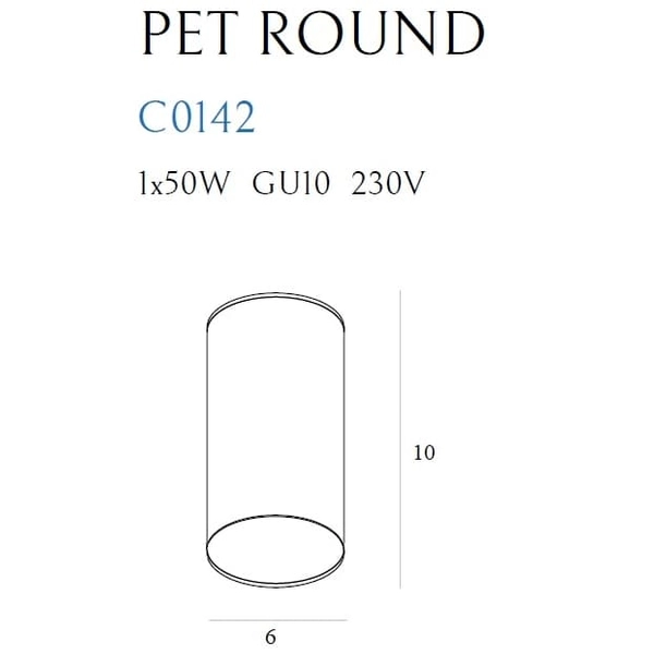 Jadalniany spot sufitowy PET ROUND NEW C0142 Maxlight loft metalowy czarny