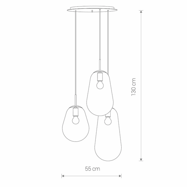 Skandynawska lampa wisząca Pear 7794 szklana nad stół przezroczysta