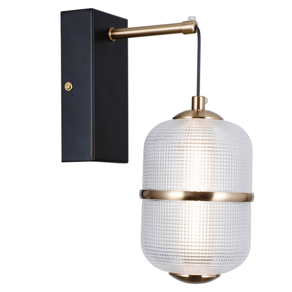 Ścienny kinkiet szklany Alani WL-34375-1-BK LED 6W 3000K czarny złoty