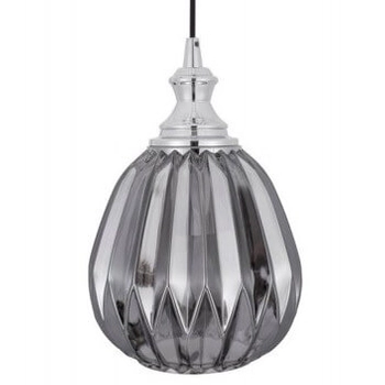 LAMPA wisząca BAILEN LE41892 Luces Exclusivas szklana OPRAWA zwis łezka chrom szara