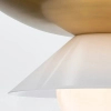 Wisząca lampa do salonu Saucer QN-SAUCER-4P-L-AB-OPAL kula mosiądz