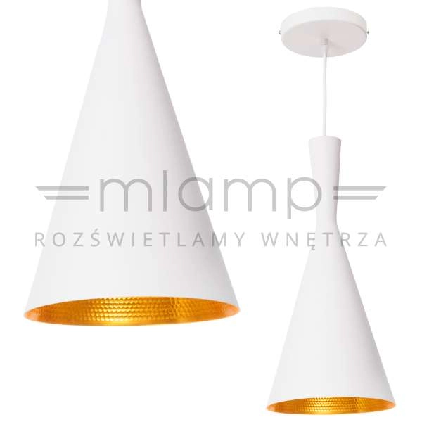 LAMPA wisząca GARDA LP-42011/1P BIAŁY Light Prestige metalowa OPRAWA zwis stożek biały