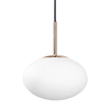 Lampa wisząca szklana Omi 1183 Zumaline owalna nad wyspę biała złota