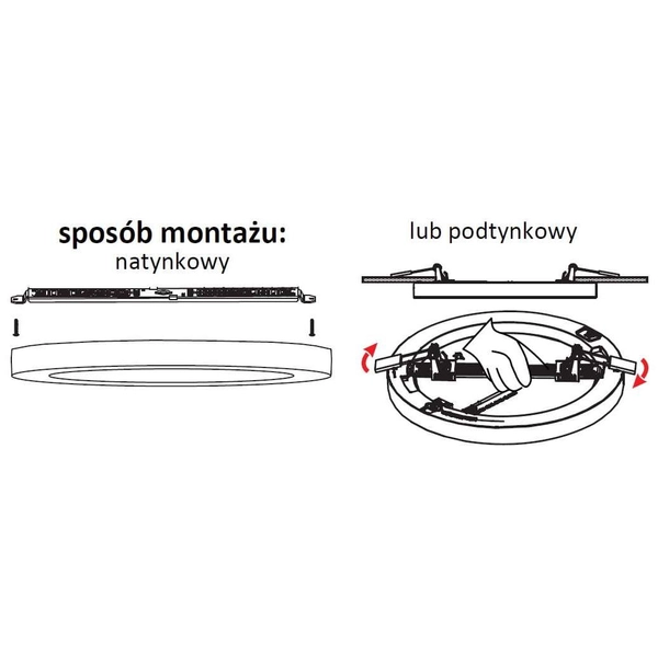 Wpust LAMPA sufitowa YORK LP-330/1C 4WH Light Prestige metalowa OPRAWA okrągła LED 24W 4000K wpuszczana biała