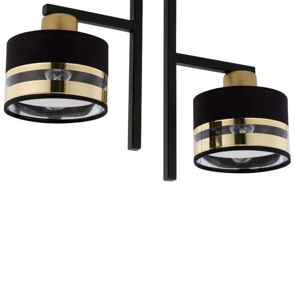 LAMPA sufitowa PRO 32149 Sigma abażurowa OPRAWA czarna złota